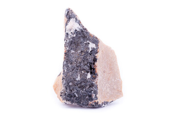 stone macro mineral chromium on a white background