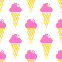 Bright ice cream repeat seamless pattern for summer wrapping paper design.