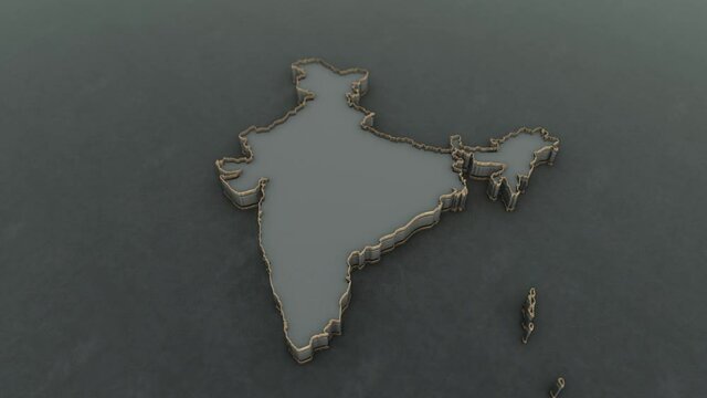 3D animation of the map of indian