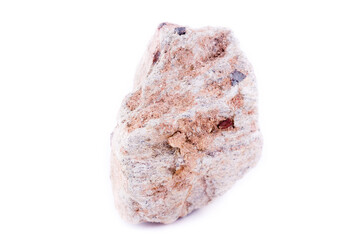 macro stone mineral magnetite on a white background