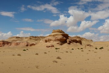 The beautiful sands and rocks formations due to erosion  in Fayoum desert in Egypt