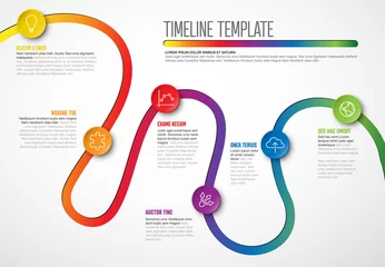 Foto op Plexiglas Vector Infographic Company Milestones curved Timeline Template © Petr Vaclavek