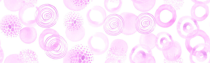 Watercolor Circles Wallpaper. Color Rounds Design. Grunge Drawn Dots Background. Seamless Watercolor Circles. Art Spots Confetti. Pink Brush Paint Print. Geometric Watercolor Circles Texture.