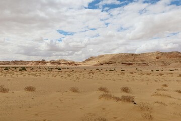The beautiful sands and rocks formations due to erosion  in Fayoum desert in Egypt