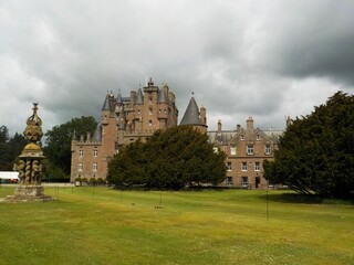 Fototapeta premium The spectacular Glamis Castle and gardens in summer, Scotland 