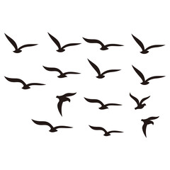 Fototapeta premium Flying birds icon symbol illustration