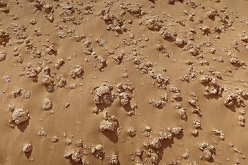 Stone and rock formations in the western desert of Fayoum in Egypt