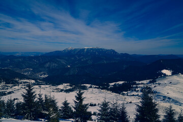 snow covered mountains