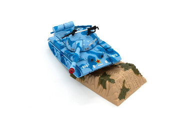 Toy tank isolate on white background.