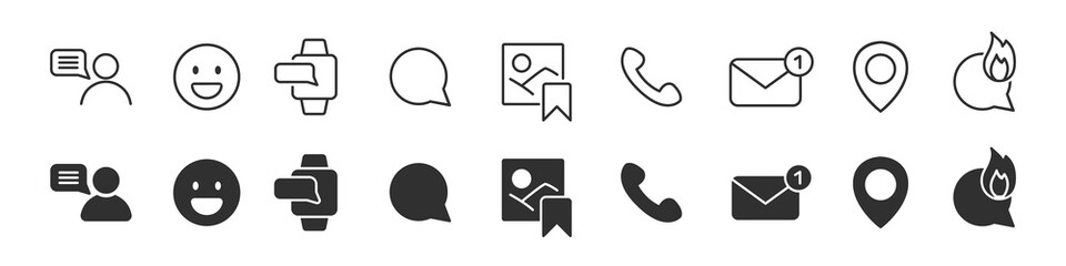 Social networks icons collection in two different styles