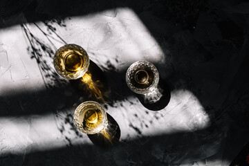 Traditional Chinese Tea Ceremony. Shen Puer, green and fruit tea. Glass cups