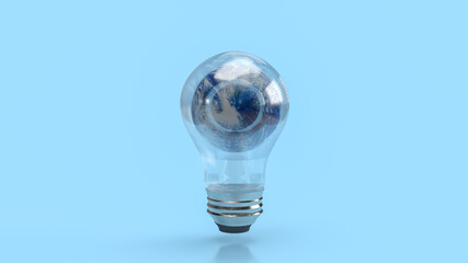 world in light bulb  for eco concept 3d rendering