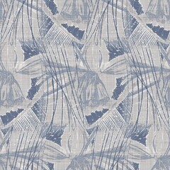 Naadloze Franse boerderij geo abstracte linnen bedrukte stof achtergrond. Provence blauw grijs patroon textuur. Shabby chique stijl geweven achtergrond. Textiel rustiek scandi all-over print effect. Waterverf.
