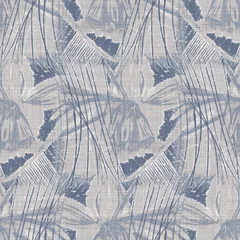 Behang Landelijke stijl Naadloze Franse boerderij geo abstracte linnen bedrukte stof achtergrond. Provence blauw grijs patroon textuur. Shabby chique stijl geweven achtergrond. Textiel rustiek scandi all-over print effect. Waterverf.