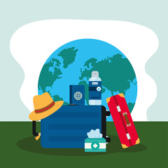 travel and covid icons