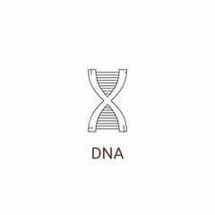 Modern minimalist DNA outline icon vector illustration isolated on white background. Medical laboratory, analyzing, DNA testing. Genetic cloning. DNA spiral line icon vector, DNA profiling.