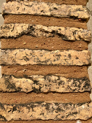 Close up image of a brick border 