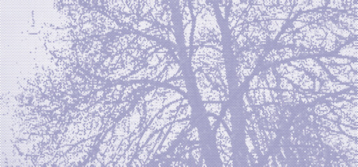 Perforated panel. Image of a tree made with dots. Abstract halftone background. Dotted pattern. Vector illustration.