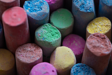 broken colorful chalk background, pattern