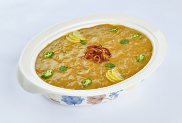 Haleem, Delicious Pakistani and Indian Famous Food, Made with meat, lentils, wheat and oat.