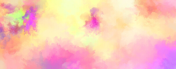 Abstract background of colorful brush strokes. Brushed vibrant wallpaper. Painted artistic creation. Unique and creative illustration.