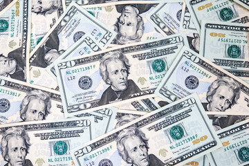 US dollar bills, an abstract background