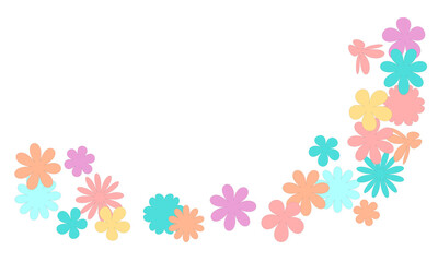 カラフルな小花を使ったイラスト｜Illustration using colorful florets