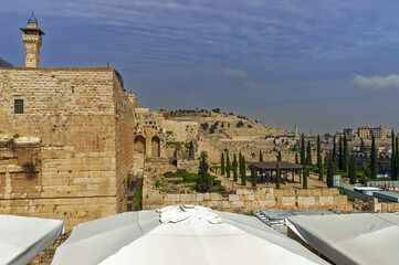 Fototapeta premium View Of Al Aqsa Mosque And Mount Of Olives, Jerusalem, Israel