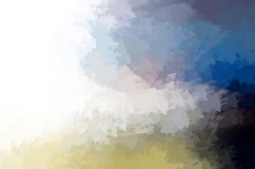 2D illustration of colorful brush strokes. Decorative texture painting. Vibrant paint pattern backdrop.