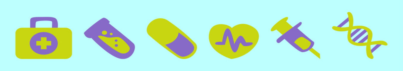 Obraz premium set of medical cartoon icon design template with various models. vector illustration isolated on blue background