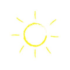 Hand drawn sun. Vector illustration.