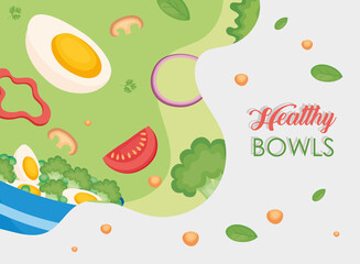 Salad bowl with food