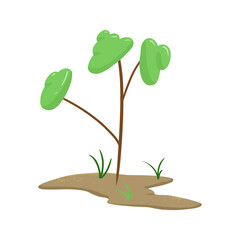 Ecology tree icon illustration cartoon game style design.