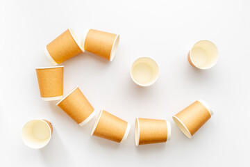 Take away coffee paper cups. Coffee to go background