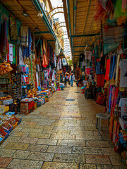 Fototapeta na wymiar Israel, Old Town, Pedestrian Zone, Jerusalem