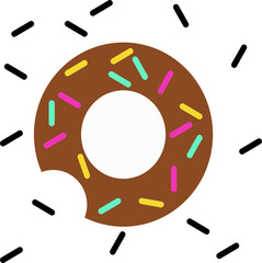 Vector illustration of donut on a white background 