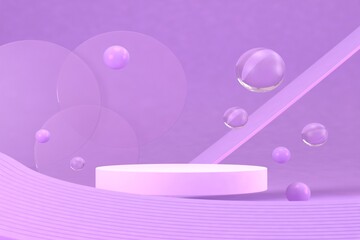 Abstract minimal scene,purple color design for cosmetic or product display podium 3d render.
