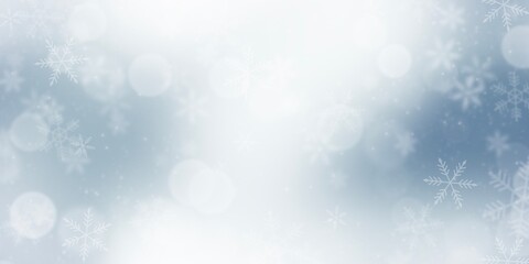 Abstract Backgrounds snowflakes with bokeh on blue backgrounds square , illustration wallpaper