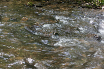 Cascading water through rocks