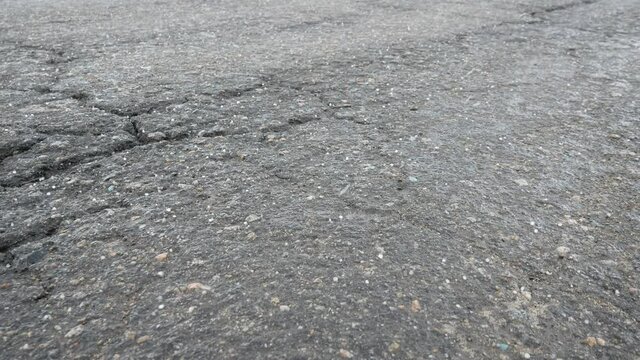 Hail Rain Falls On The Asphalt. Small Size Of Ice