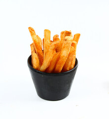 French fries isolated on white background
