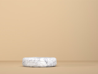 abstract marble template as presentation stage in front of background - 3D Illustration