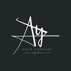 AY initials signature logo. Handwriting logo vector templates and signature concept