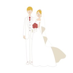 結婚式　欧米人男性と欧米人女性
