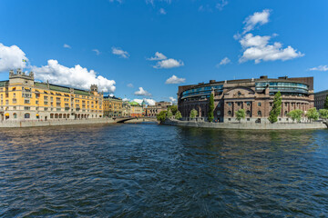 Fototapeta na wymiar Reichstag From Sweden To Island Norrmalm Stockholm, Sweden