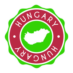 Hungary Badge Map Vector Seal. Hungarian National Symbol Country Stamp Design Icon Label. 