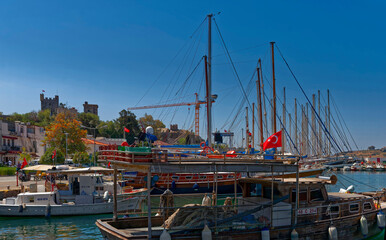 Marina And Castle From Bodrum, Mugla, Turkey