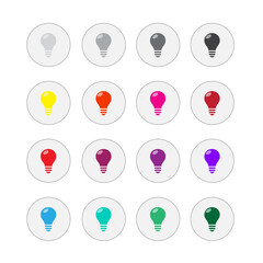 Light bulbs. Bulb icon set