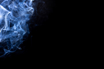 Abstract white smoke on black background