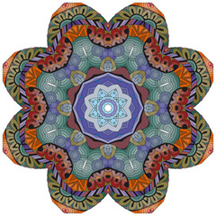 Colorful cute Mandalas. Decorative unusual round ornaments.